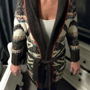 Long aztec cardigan sweater